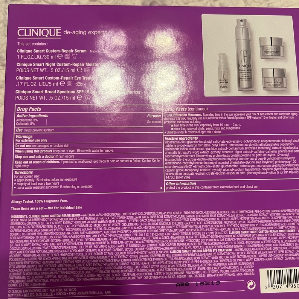 Clinique de-aging experts gift set smart custom repair serum moisturizer, serum - Picture 8 of 8